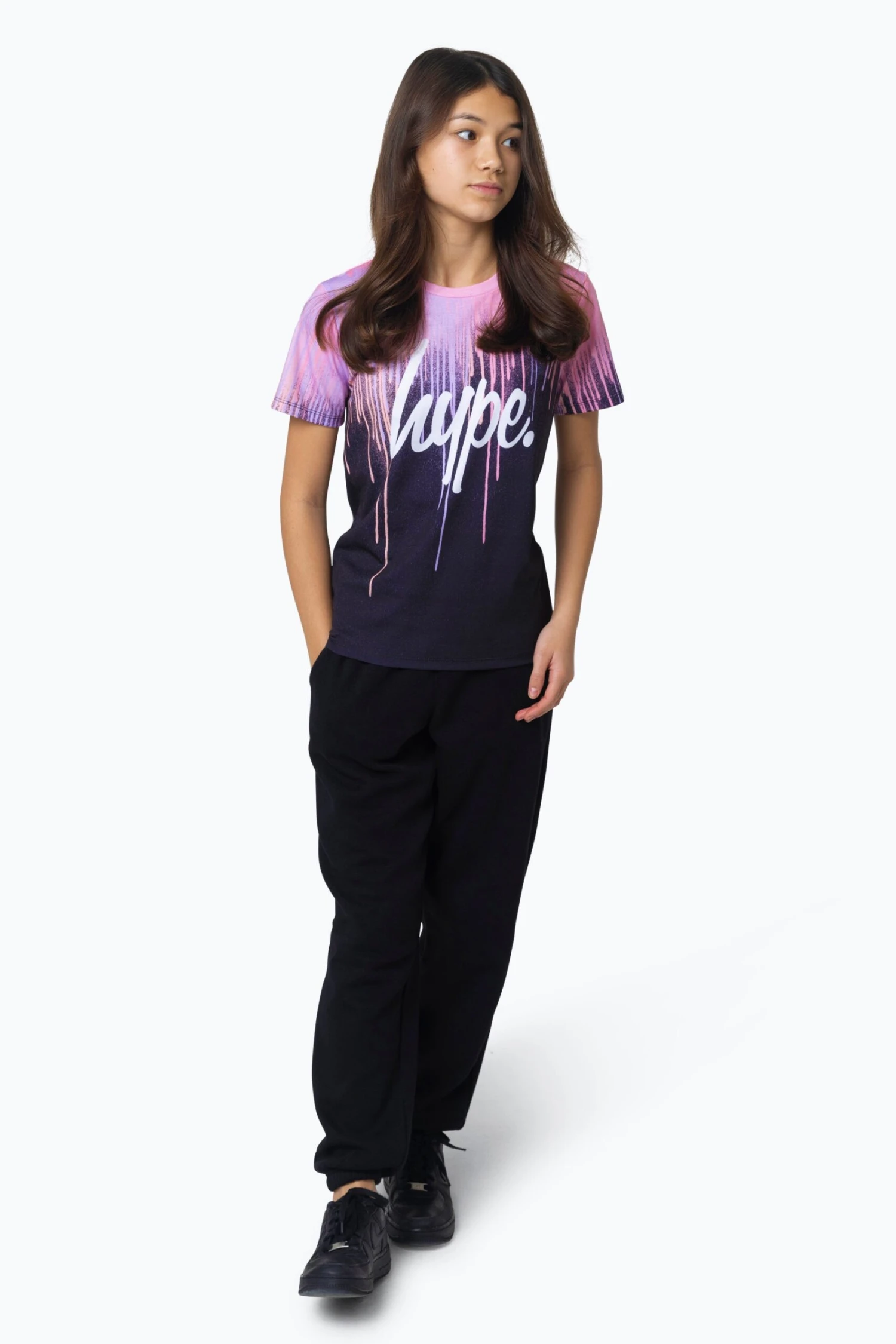 HYPE GIRLS MULTI DARK PASTEL DRIPS T-SHIRT 4 HYPE GIRLS MULTI DARK PASTEL DRIPS T-SHIRT - Image 2
