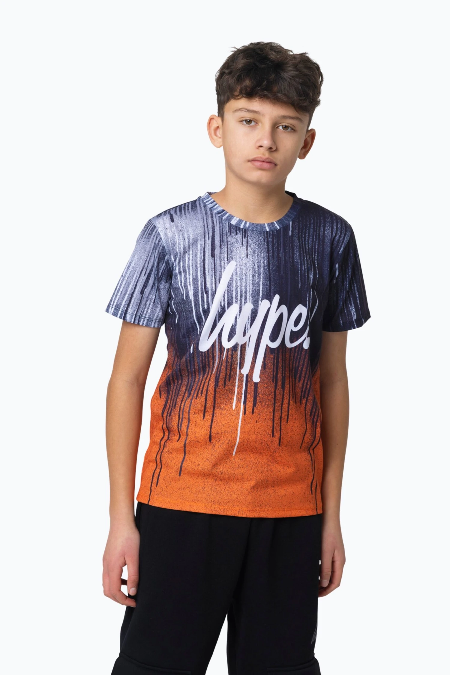 HYPE BOYS MULTI ORANGE DRIPS T-SHIRT 3 HYPE BOYS MULTI ORANGE DRIPS T-SHIRT