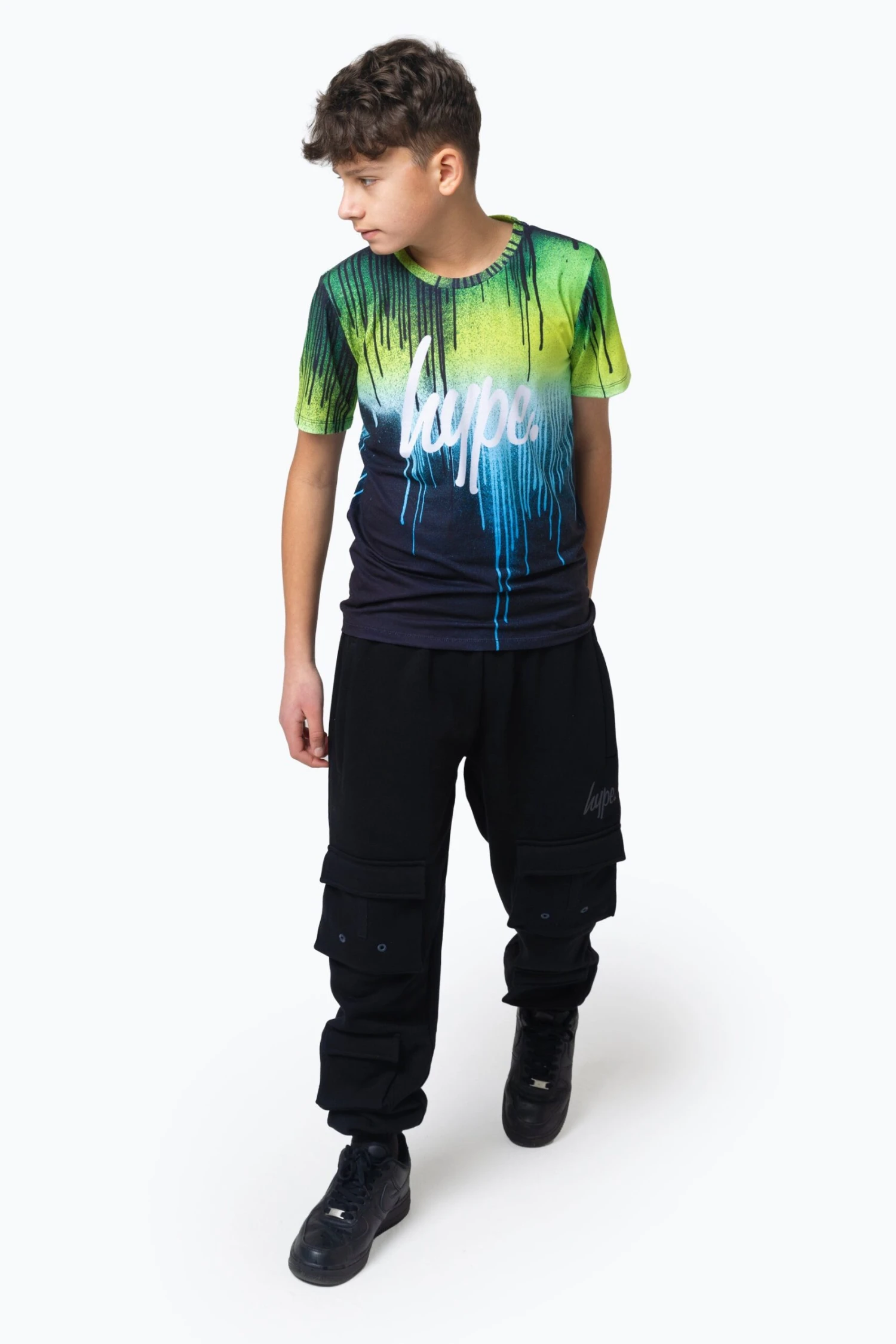 HYPE BOYS MULTI GREEN BLUE DRIPS T-SHIRT 4 HYPE BOYS MULTI GREEN BLUE DRIPS T-SHIRT - Image 2