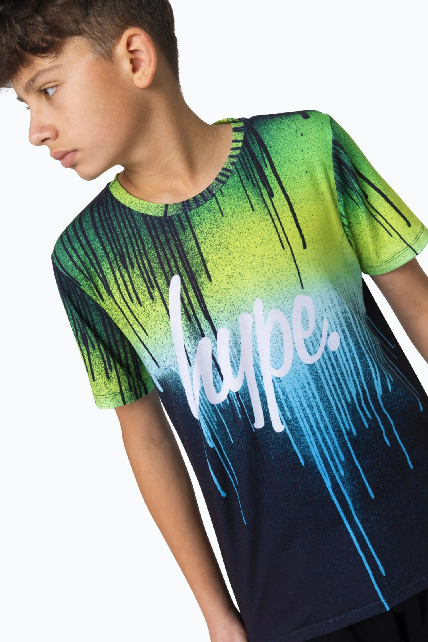HYPE BOYS MULTI GREEN BLUE DRIPS T-SHIRT 6 HYPE BOYS MULTI GREEN BLUE DRIPS T-SHIRT - Image 4
