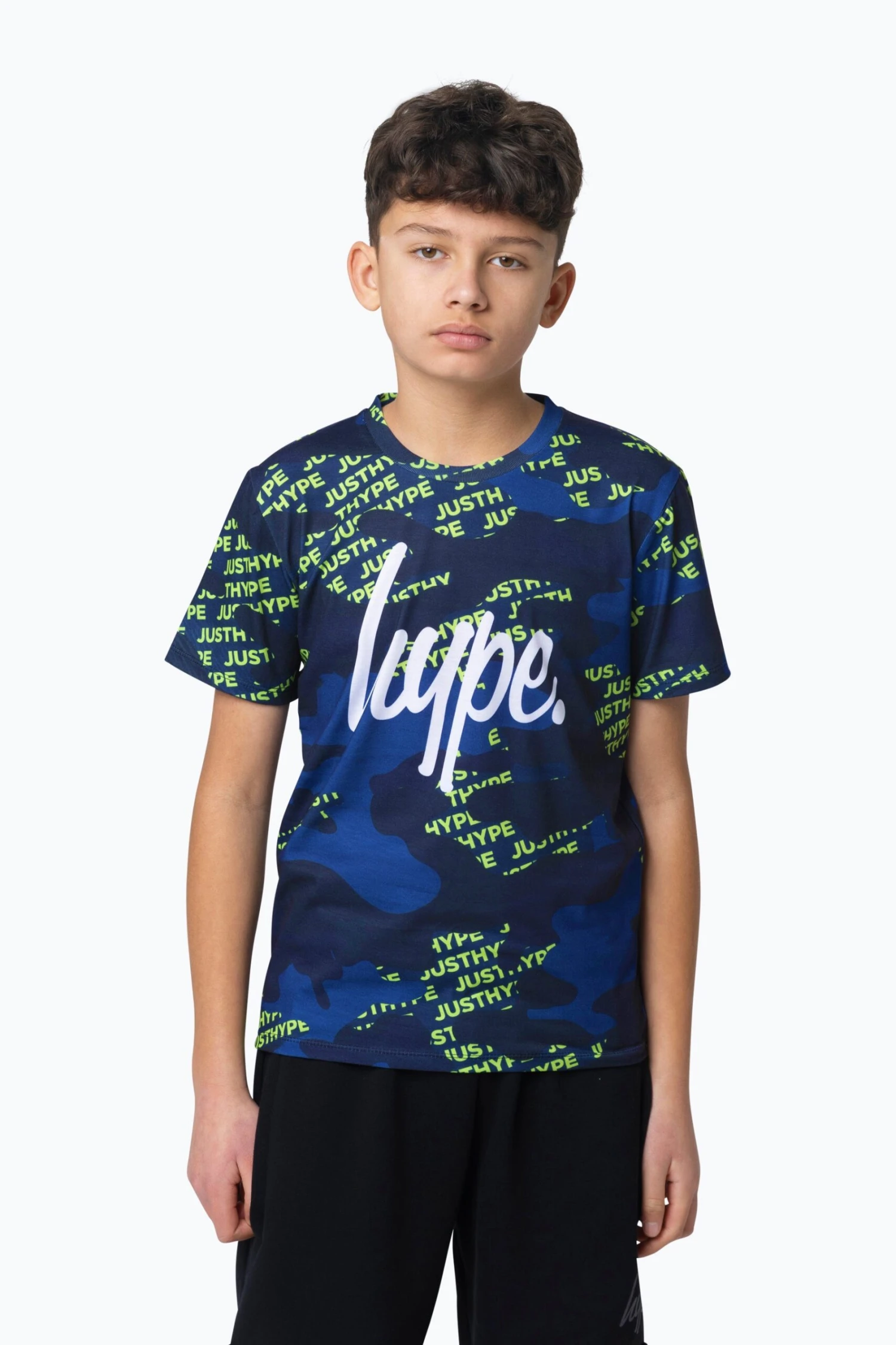 HYPE BOYS MULTI NAVY CAMO BLOCK LOGO T-SHIRT 3 HYPE BOYS MULTI NAVY CAMO BLOCK LOGO T-SHIRT