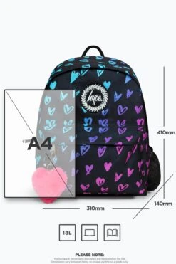 HYPE UNISEX SCRIBBLE HEART PINK CREST BACKPACK -Hype RTLR 184 11
