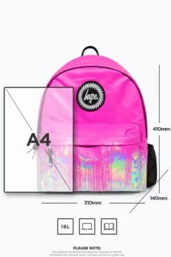 HYPE PINK HOLO DRIPS BACKPACK -Hype RUBT 013 11