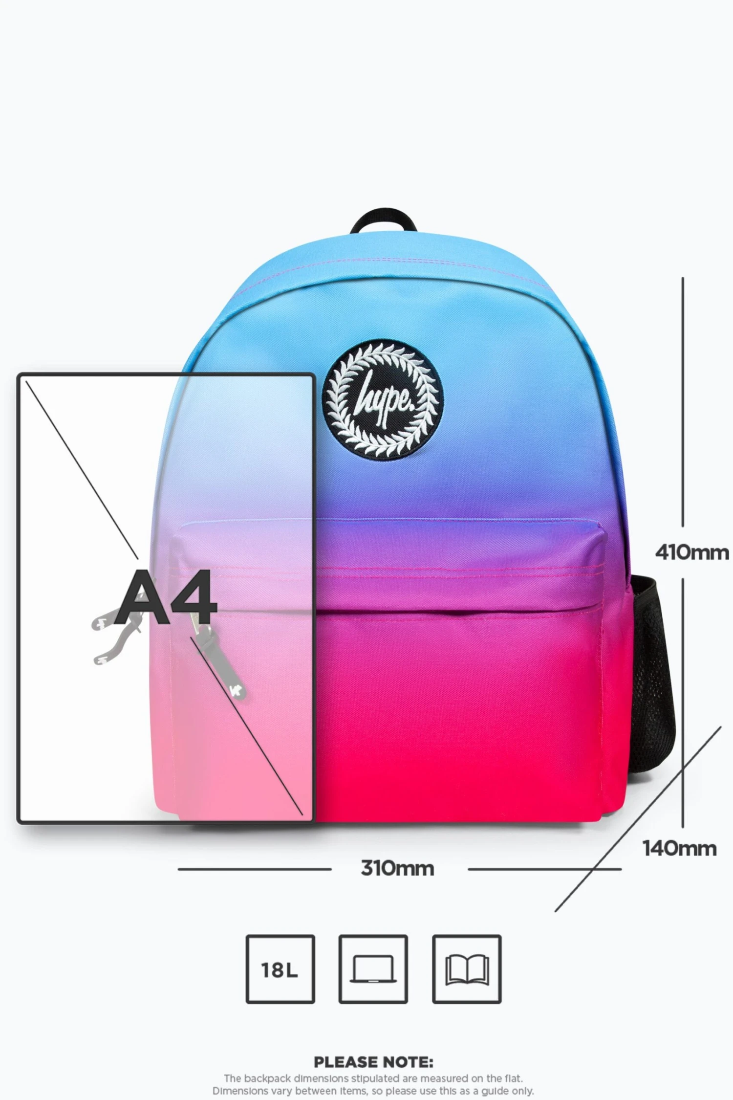 HYPE HOT PINK FADE BACKPACK 14 HYPE HOT PINK FADE BACKPACK - Image 12