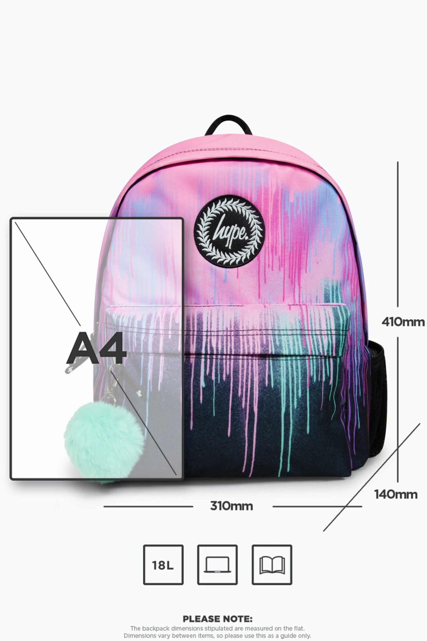 HYPE PINK GRAFFITI DRIPS BACKPACK 13 HYPE PINK GRAFFITI DRIPS BACKPACK - Image 12