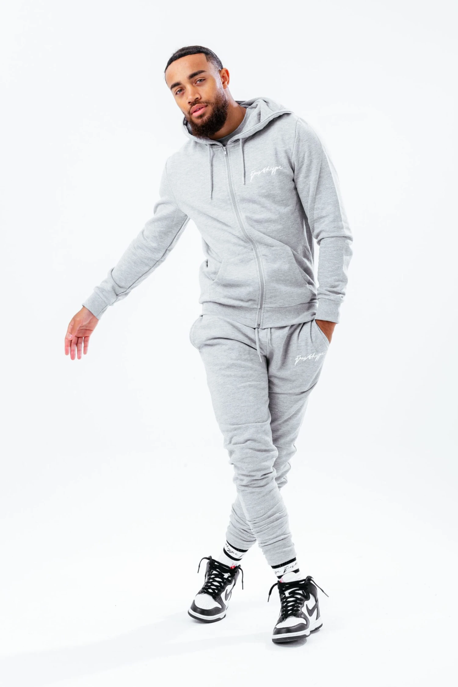 HYPE MENS GREY MARL SCRIBBLE ZIP HOODIE 4 HYPE MENS GREY MARL SCRIBBLE ZIP HOODIE - Image 2