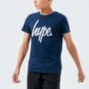 HYPE KIDS UNISEX NAVY SCRIPT T-SHIRT -Hype SVBS 031 MAIN