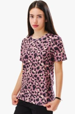 HYPE GIRLS PURPLE TONAL LEOPARD T-SHIRT