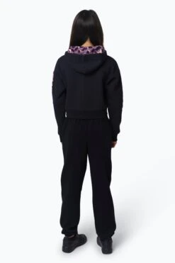 HYPE GIRLS LEOPARD PIPING CROPPED HOODIE 9 HYPE GIRLS LEOPARD PIPING CROPPED HOODIE -Hype TVAO 6302 2
