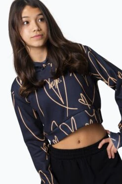 HYPE GIRLS BROWN SCRIBBLE HEART HOODIE 9 HYPE GIRLS BROWN SCRIBBLE HEART HOODIE -Hype TVAO 6303 3