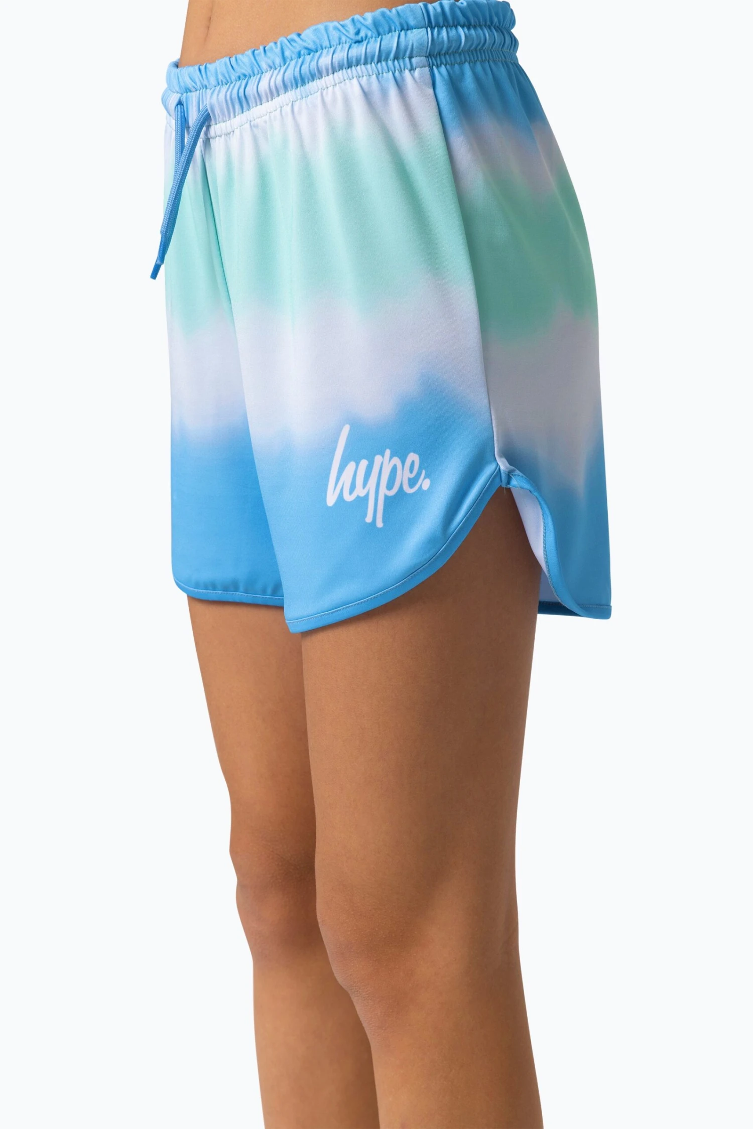 HYPE GIRLS MINT BLUE BLUR SCRIPT SHORTS 3 HYPE GIRLS MINT BLUE BLUR SCRIPT SHORTS