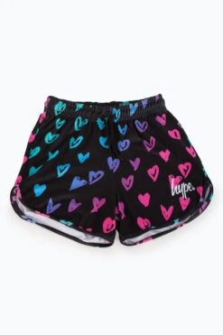 HYPE GIRLS SCRIBBLE HEART PINK SCRIPT SHORTS 18 HYPE GIRLS SCRIBBLE HEART PINK SCRIPT SHORTS -Hype TVCB 169