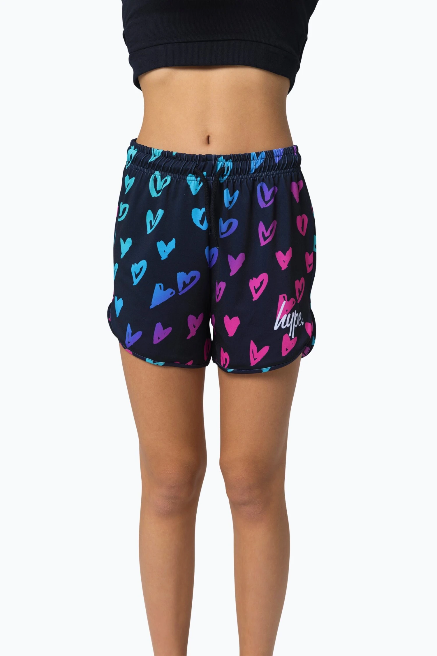 HYPE GIRLS SCRIBBLE HEART PINK SCRIPT SHORTS 6 HYPE GIRLS SCRIBBLE HEART PINK SCRIPT SHORTS - Image 4