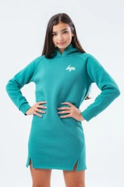 HYPE GIRLS TEAL LONGLINE SCRIPT SIDE SLIT HOODIE -Hype TWAO 1008 MAIN