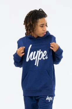 HYPE BOYS NAVY SCRIPT HOODIE & JOGGERS -Hype TWAO 1021main