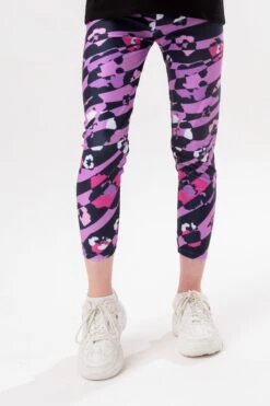 HYPE GIRLS PURPLE LEOPARD ZEBRA T-SHIRT AND LEGGING SET -Hype TWAO 2179FRONT