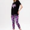 HYPE GIRLS PURPLE LEOPARD ZEBRA T-SHIRT AND LEGGING SET -Hype TWAO 2179FULLFRONT
