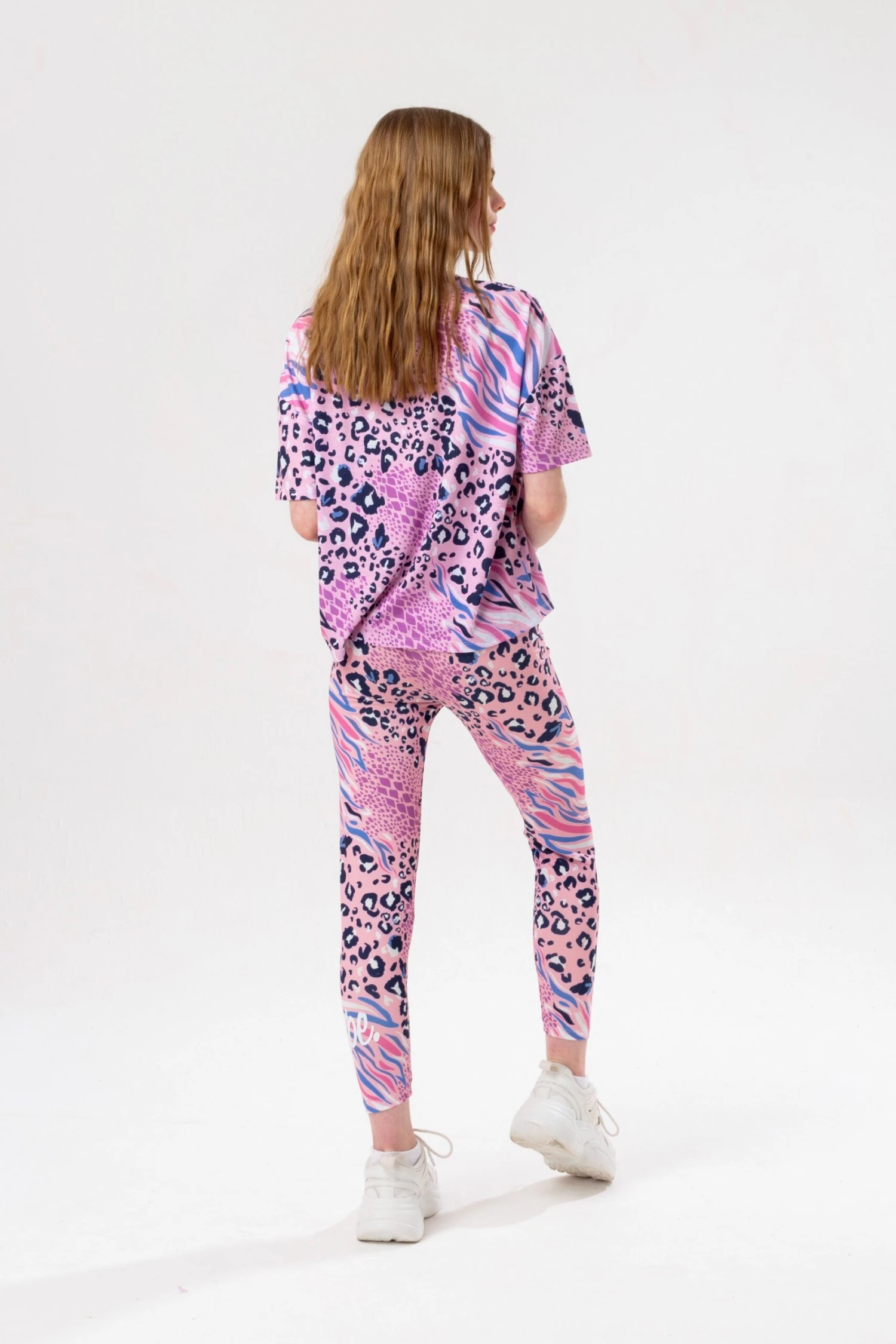 HYPE GIRLS PINK ABSTRACT LEOPARD DROP SHOULDER BOXY T-SHIRT 5 HYPE GIRLS PINK ABSTRACT LEOPARD DROP SHOULDER BOXY T-SHIRT - Image 3