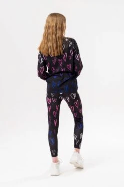 HYPE GIRLS BLACK FADE HEART DROP SHOULDER L/S T-SHIRT -Hype TWAO 2264FULLBACK