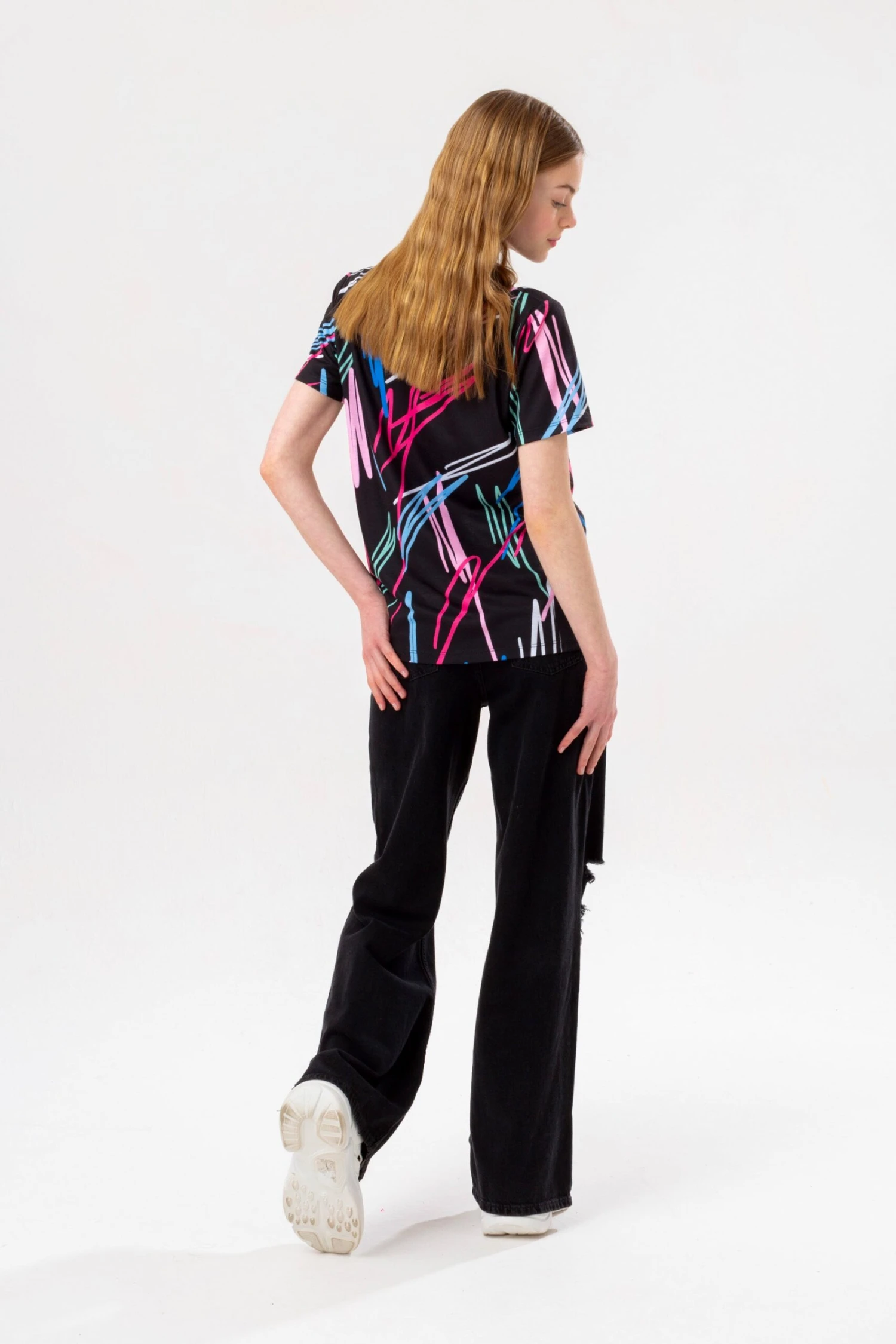 HYPE GIRLS BLACK SCRIBBLE SCRIPT T-SHIRT 5 HYPE GIRLS BLACK SCRIBBLE SCRIPT T-SHIRT - Image 3