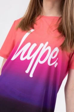 HYPE GIRLS PINK FADE SCRIPT T-SHIRT -Hype TWAO 2620DETAIL