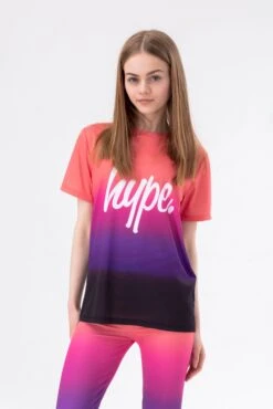 HYPE GIRLS PINK FADE SCRIPT T-SHIRT