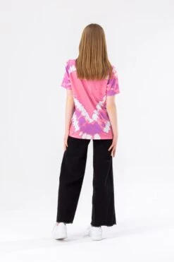 HYPE GIRLS PINK TIE DYE HEART SCRIPT T-SHIRT -Hype TWAO 2623 2