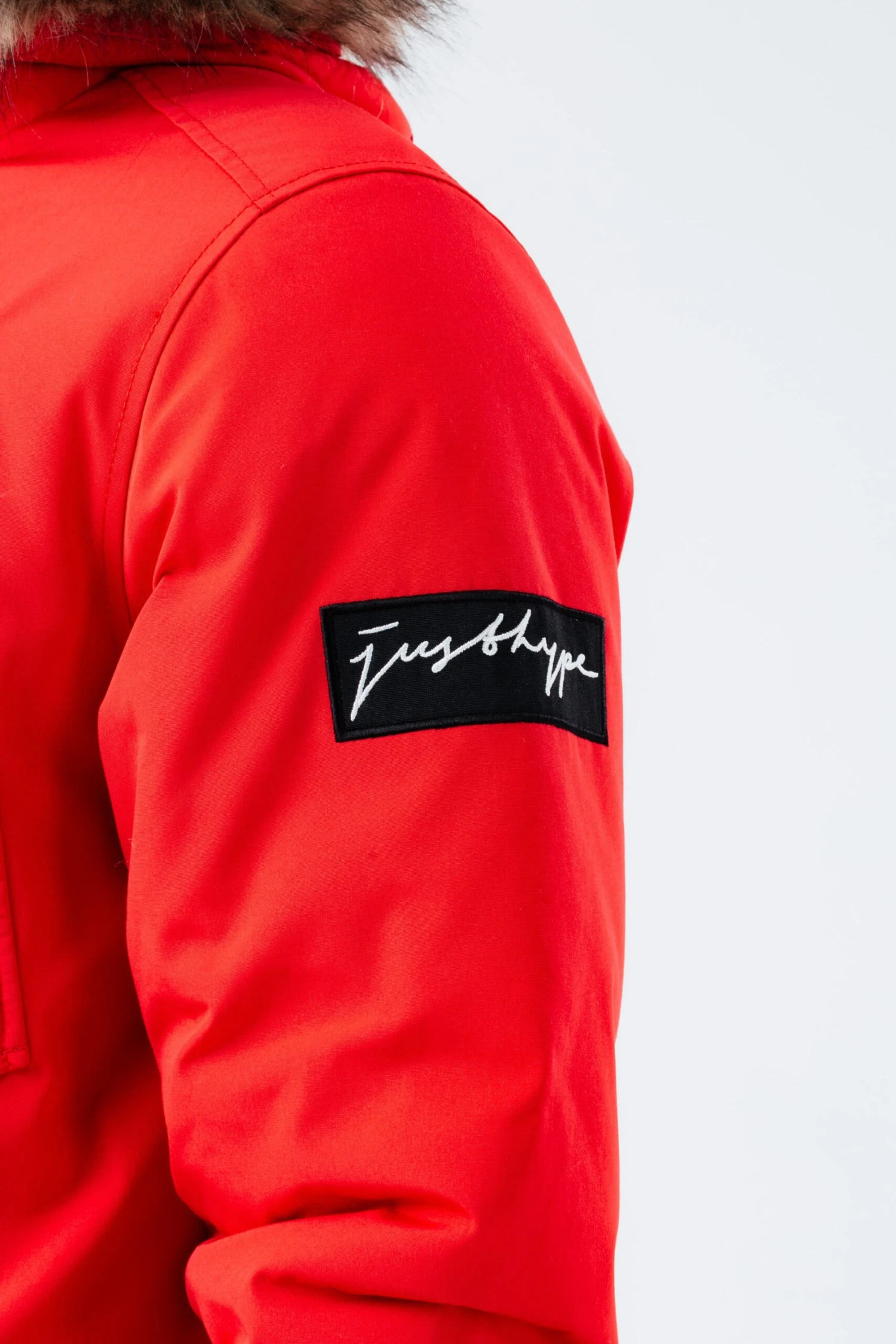 HYPE RED LUXE LONGLINE MEN'S PARKA JACKET 7 HYPE RED LUXE LONGLINE MEN'S PARKA JACKET - Image 5