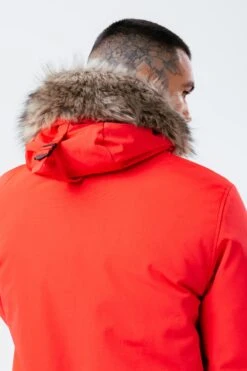 HYPE RED LUXE LONGLINE MEN'S PARKA JACKET 14 HYPE RED LUXE LONGLINE MEN'S PARKA JACKET -Hype TWAO 371 DETAIL 3