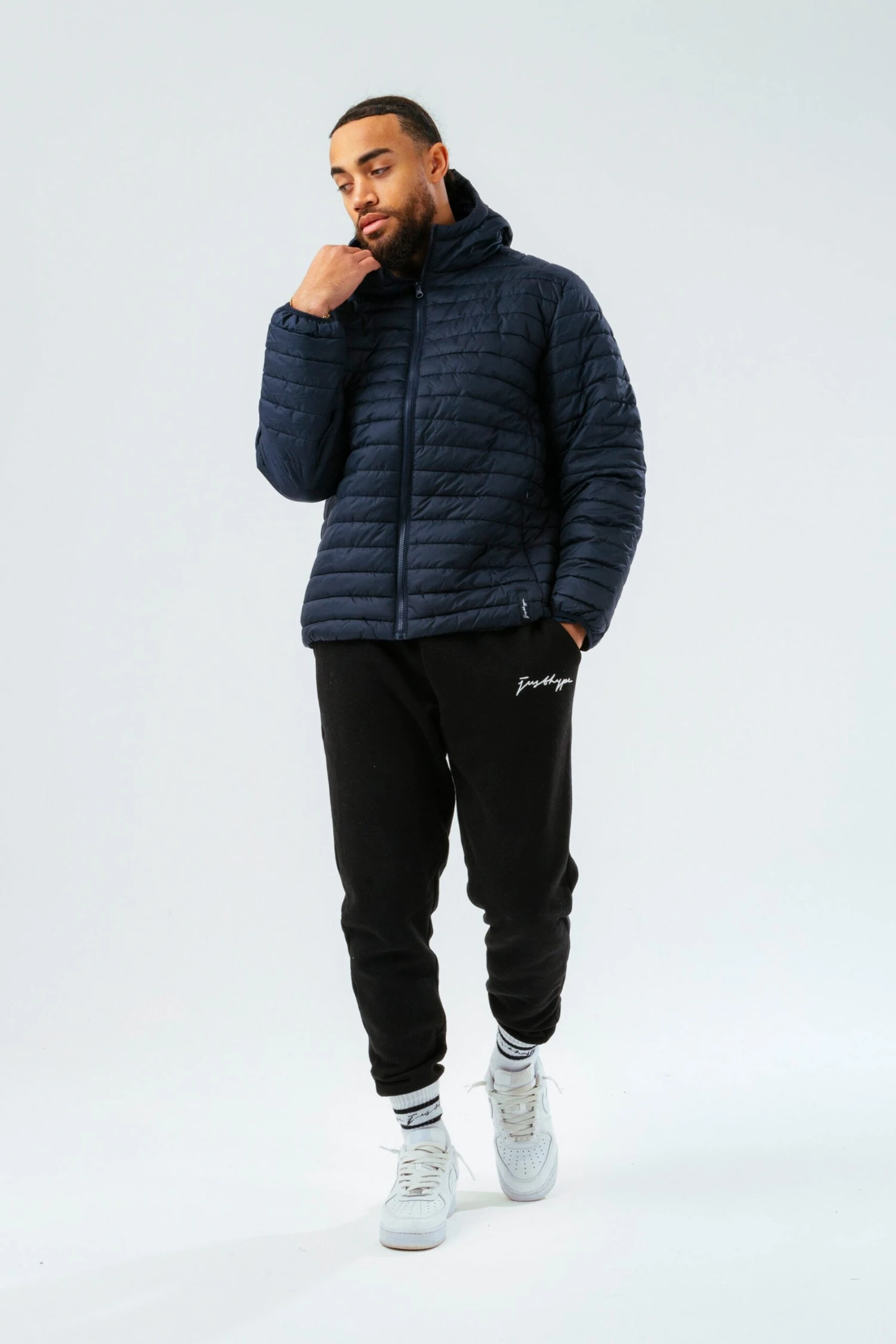 HYPE NAVY MEN'S PUFFER JACKET 4 HYPE NAVY MEN'S PUFFER JACKET - Image 2