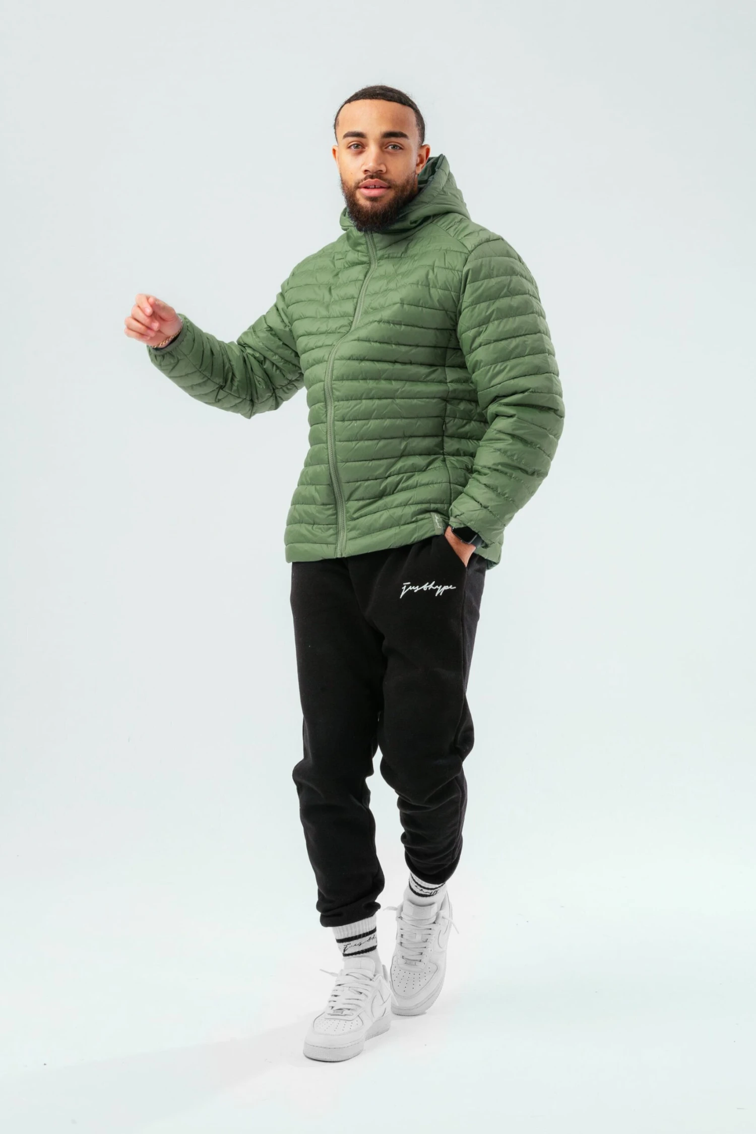 HYPE KHAKI MEN'S PUFFER JACKET 4 HYPE KHAKI MEN'S PUFFER JACKET - Image 2