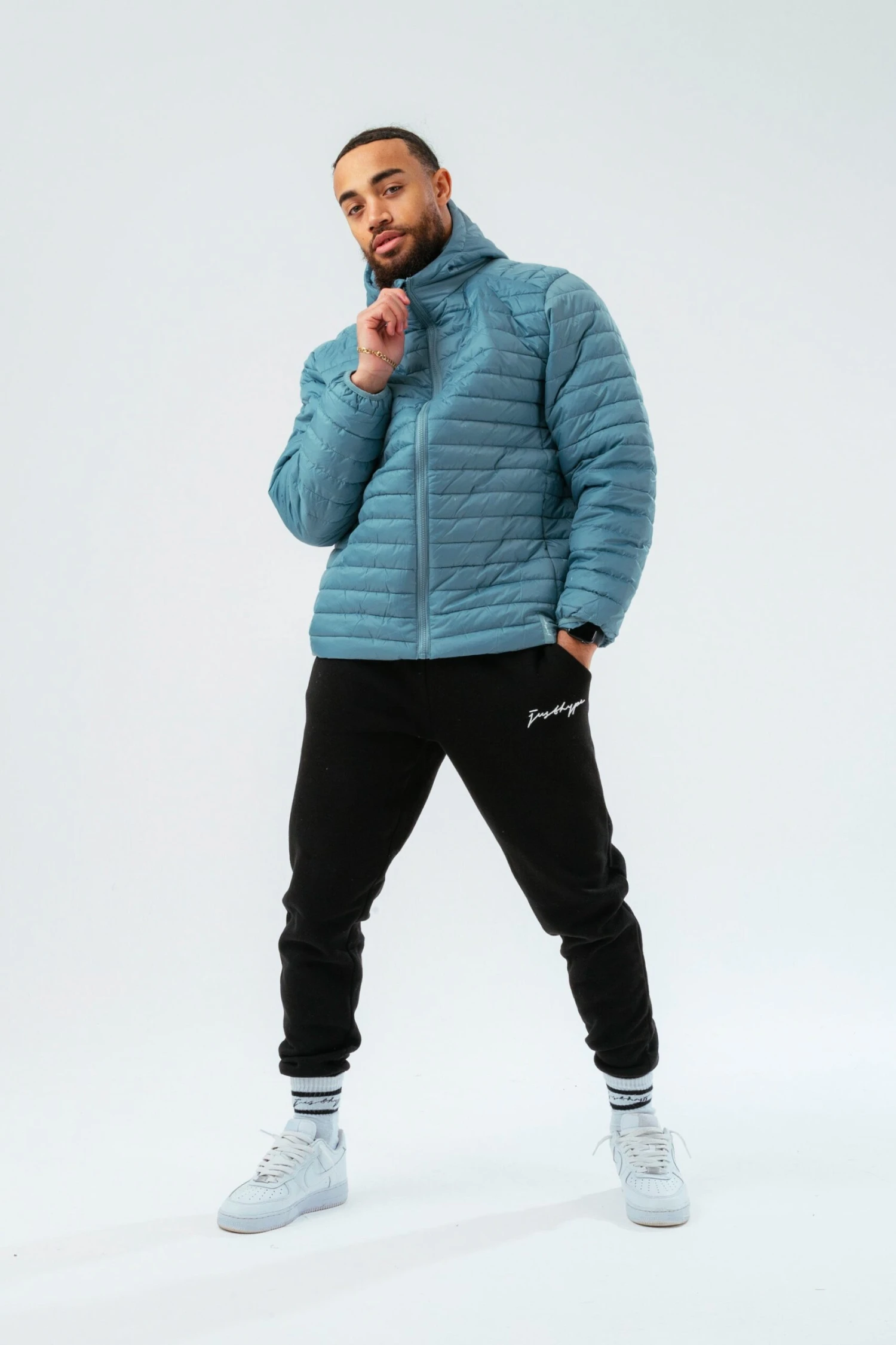 HYPE BLUE MEN'S PUFFER JACKET 4 HYPE BLUE MEN'S PUFFER JACKET - Image 2