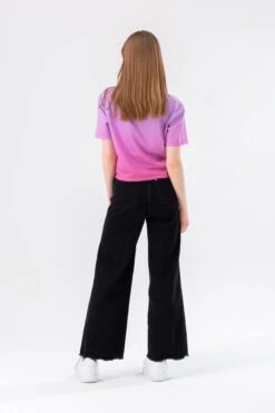 HYPE PINK PURPLE SCRIBBLE GIRLS CROPPED TIE T-SHIRT -Hype TWAO 837FULLBACK