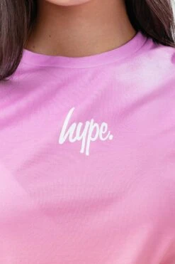 HYPE PINK PURPLE SCRIBBLE GIRLS CROPPED TIE T-SHIRT -Hype TWAO 837 DETAIL 1