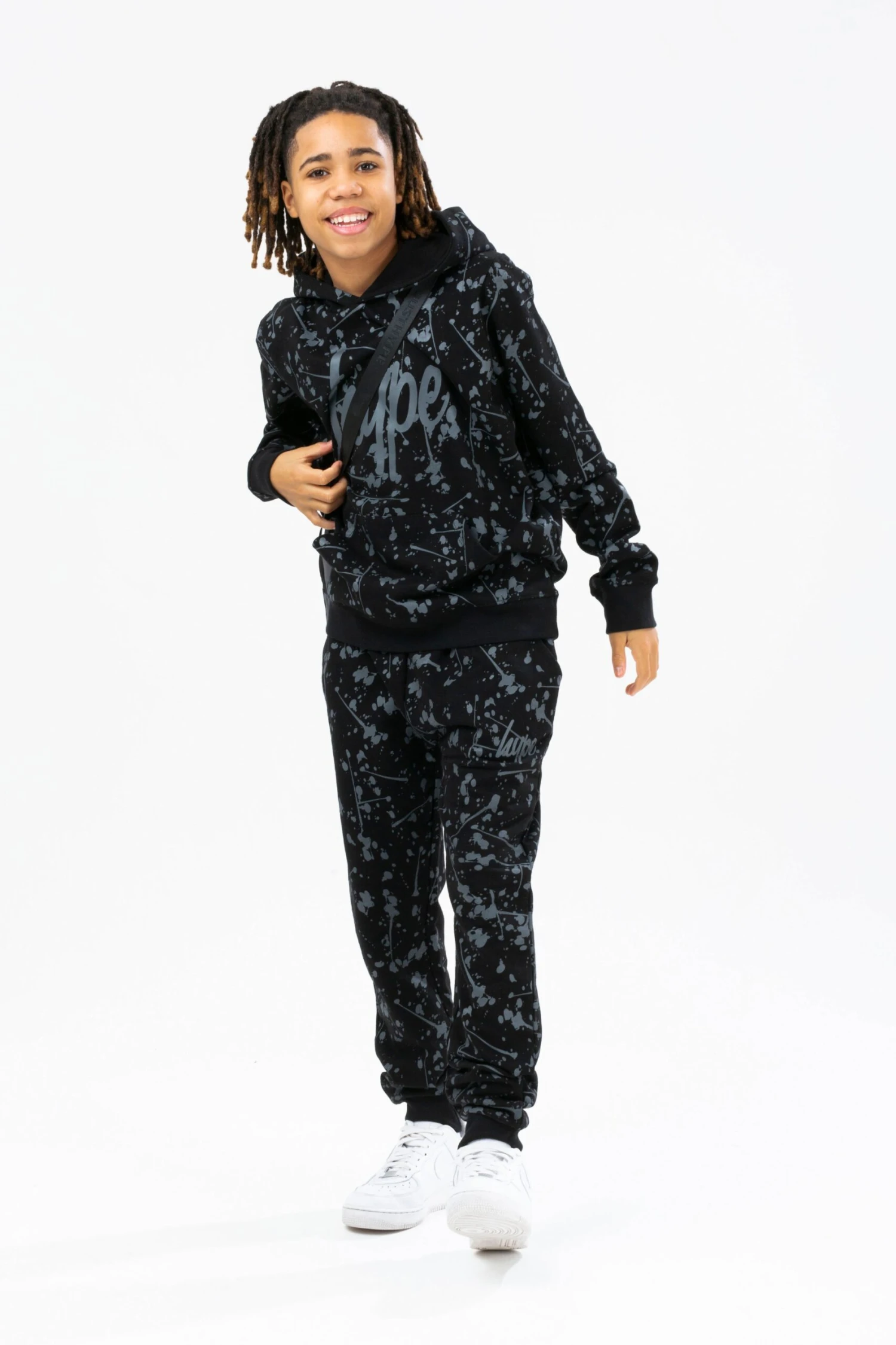 HYPE BOYS BLACK SPLATTER SCRIPT HOODIE & JOGGERS 3 HYPE BOYS BLACK SPLATTER SCRIPT HOODIE & JOGGERS
