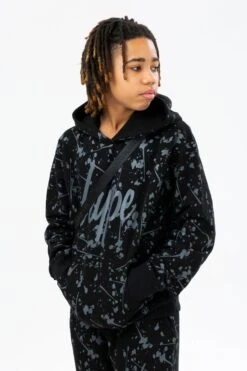 HYPE BOYS BLACK SPLATTER SCRIPT HOODIE & JOGGERS 11 HYPE BOYS BLACK SPLATTER SCRIPT HOODIE & JOGGERS -Hype TWAO 954 1