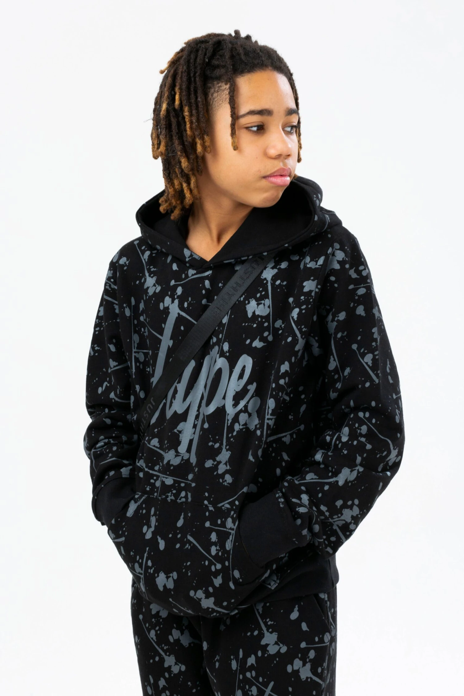 HYPE BOYS BLACK SPLATTER SCRIPT HOODIE & JOGGERS 5 HYPE BOYS BLACK SPLATTER SCRIPT HOODIE & JOGGERS - Image 3