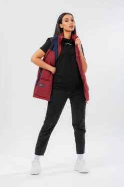 HYPE BURGUNDY ADULT GILET 14 HYPE BURGUNDY ADULT GILET -Hype TWBT 042 FRONT