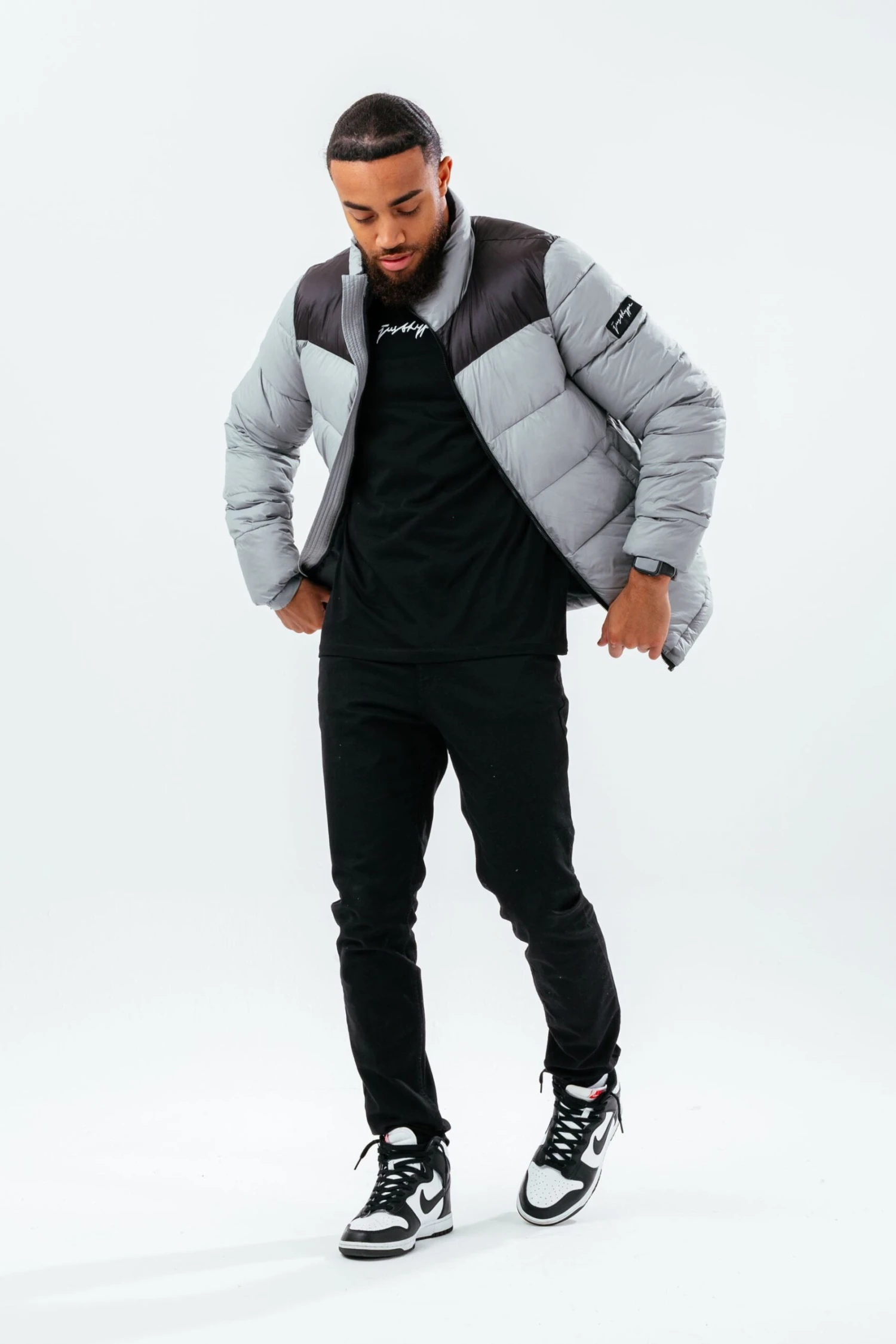 HYPE DEEP FILLED GREY PUFFER ADULT JACKET 5 HYPE DEEP FILLED GREY PUFFER ADULT JACKET - Image 3