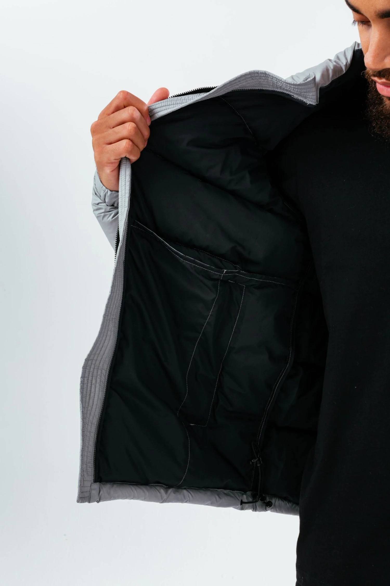 HYPE DEEP FILLED GREY PUFFER ADULT JACKET 9 HYPE DEEP FILLED GREY PUFFER ADULT JACKET - Image 7