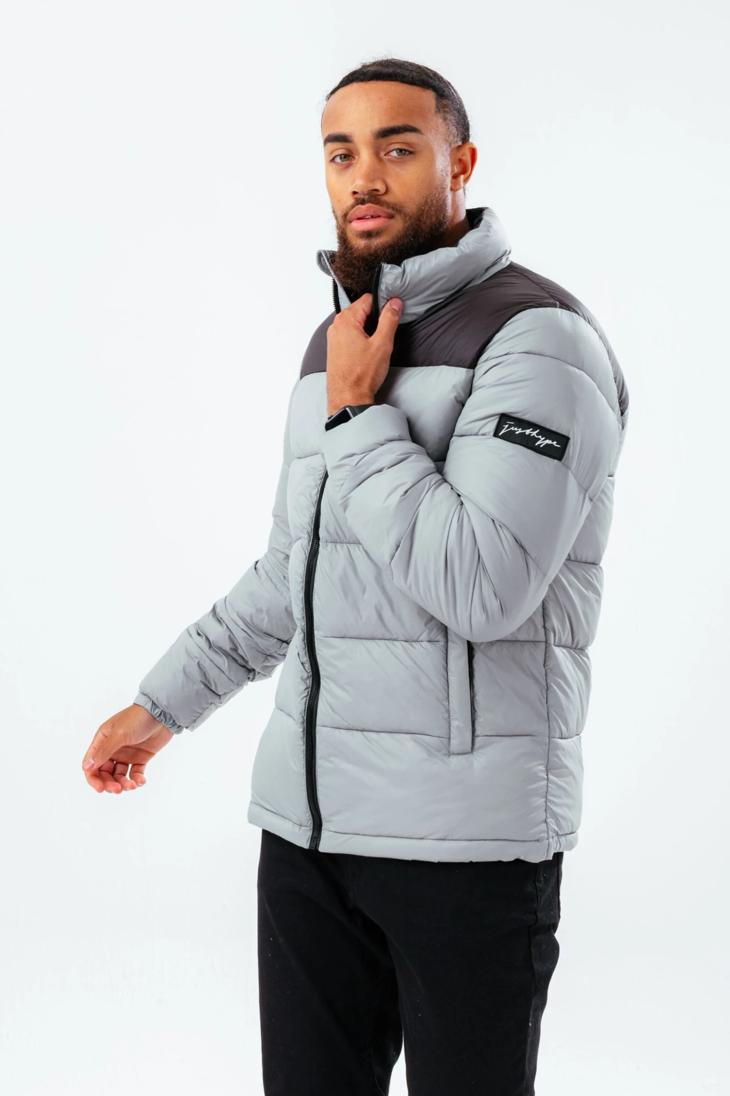 HYPE DEEP FILLED GREY PUFFER ADULT JACKET 3 HYPE DEEP FILLED GREY PUFFER ADULT JACKET