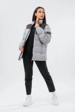 HYPE DEEP FILLED GREY PUFFER ADULT JACKET 14 HYPE DEEP FILLED GREY PUFFER ADULT JACKET -Hype TWBT 046 FRONT