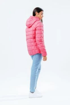 HYPE HOT PINK BAFFLED GIRLS CASUAL JACKET -Hype TWBT 061 FULL BACK