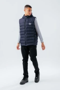 HYPE NAVY BOYS GILET -Hype TWBT 185 FULL FRONT