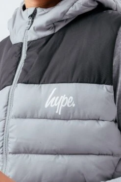 HYPE GREY BLACK BOYS GILET -Hype TWBT 188 DETAIL