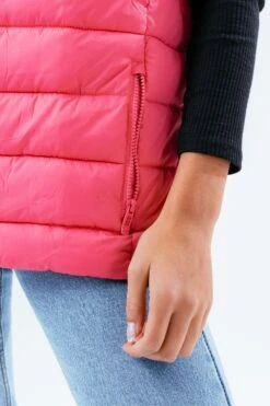HYPE HOT PINK GIRLS GILET -Hype TWBT 191 DETAIL 1