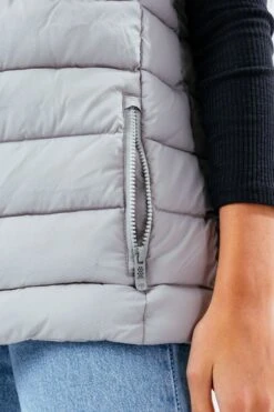 HYPE GREY PINK GIRLS GILET 10 HYPE GREY PINK GIRLS GILET -Hype TWBT 192 DETAIL 1