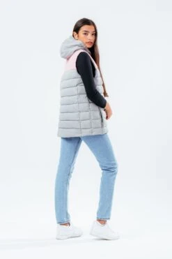 HYPE GREY PINK GIRLS GILET 9 HYPE GREY PINK GIRLS GILET -Hype TWBT 192 FULL BACK