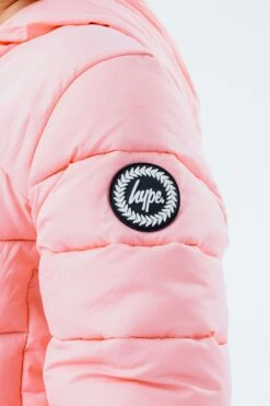 HYPE PALE PINK BAFFLED GIRLS CASUAL JACKET -Hype TWBT 196 DETAIL