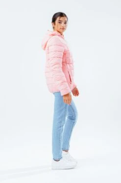 HYPE PALE PINK BAFFLED GIRLS CASUAL JACKET -Hype TWBT 196 FULL BACK